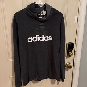Adidas Charcoal Gray Logo Hoodie